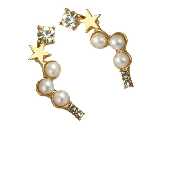 *Tia* Stars and Pearl Earrings - Picture 3 of 4
